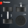 Гантель круглая UNIX FIT PRO обрезиненная 37,5 кг DBRND37_5PBKx2